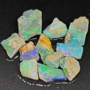 Colorful Bright Fires Grawin Australian Rough Raw Uncut Opal Stone Parcel